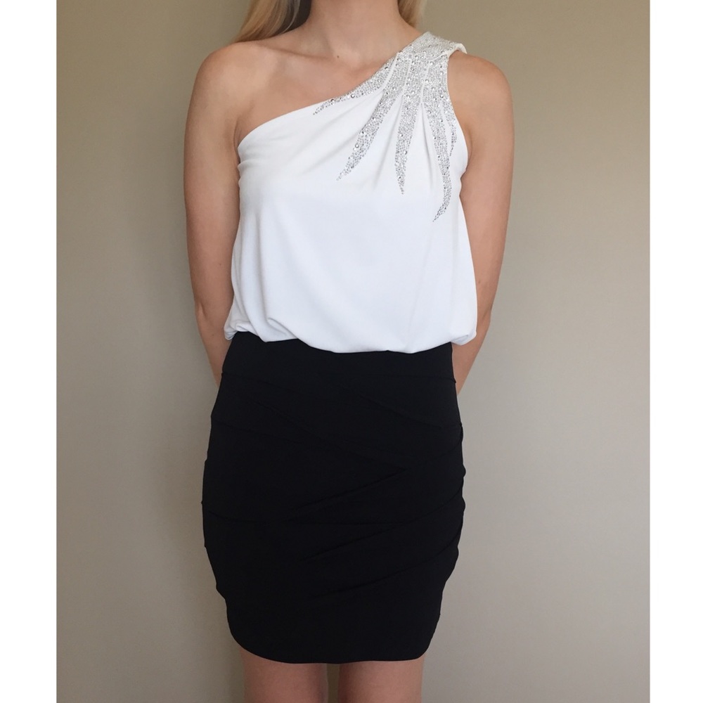 City Triangles Black and White Formal Dress